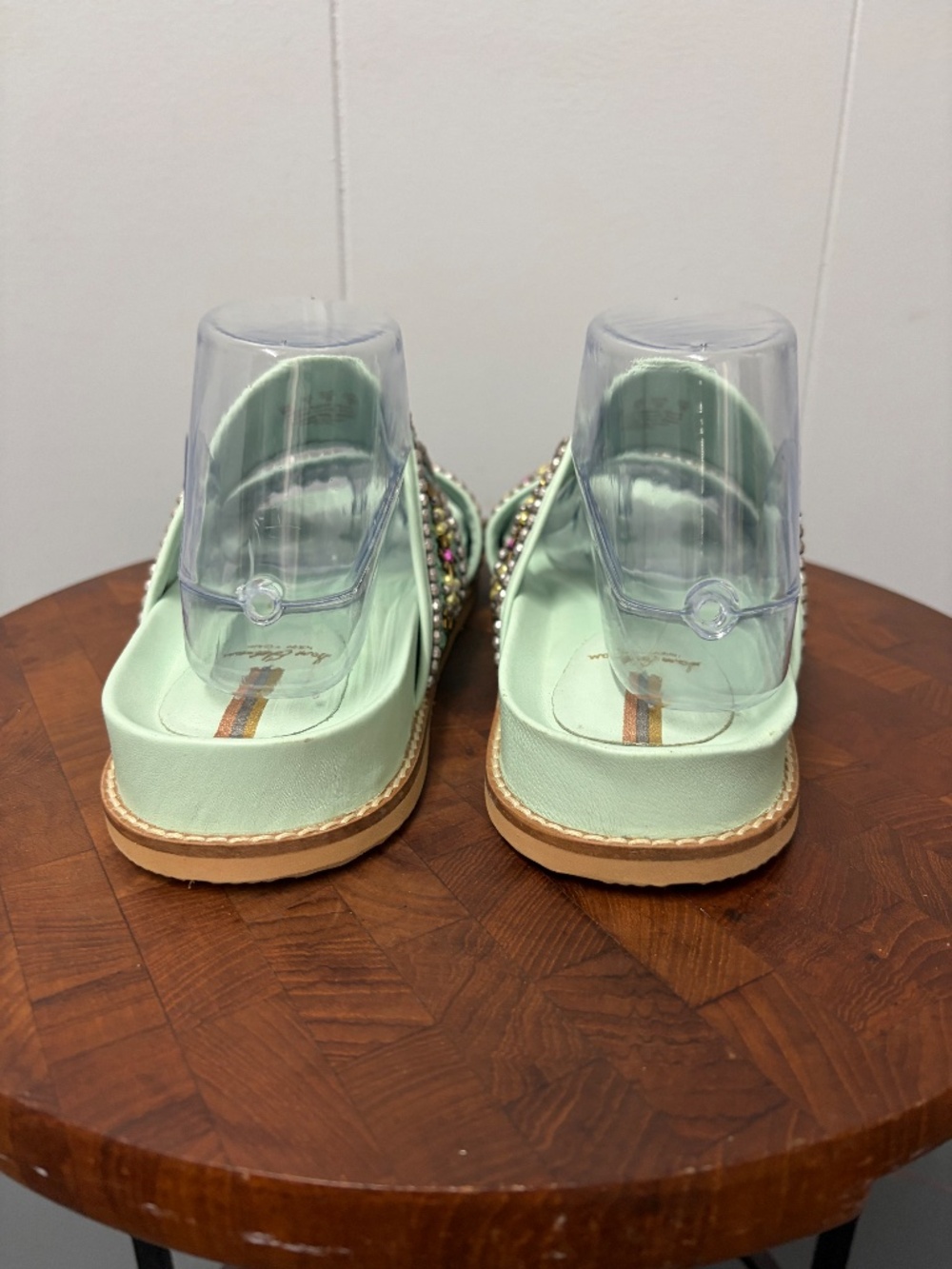 Sam Edelman Otto Mint Leather Beaded Accents Sandals Women's Size 8M - Picture 6 of 10